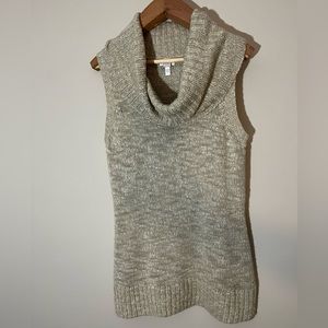 Chico Cashmere Turtleneck Shell Sleveless Sweater, Sz 2